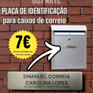 Placa de identificação para caixas de correio em aço inoxidável