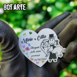 Lembrança de Casamento - Íman Personalizado